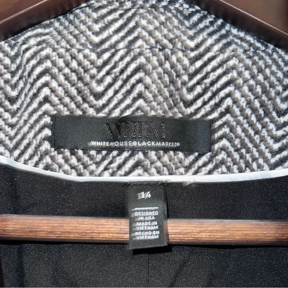 🌟HP 7/8🌟 WHBM - The Relaxed Blazer, Black w/Ecru Herringbone, Size 14 - Picture 4 of 10